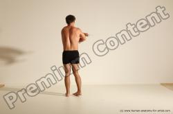 Underwear Fighting Man White Muscular Short Brown Dynamic poses Academic